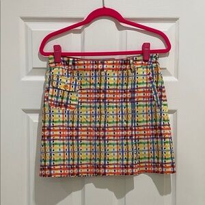 KYJ Kim Young Joo Blue Green Orange Plaid Skirt